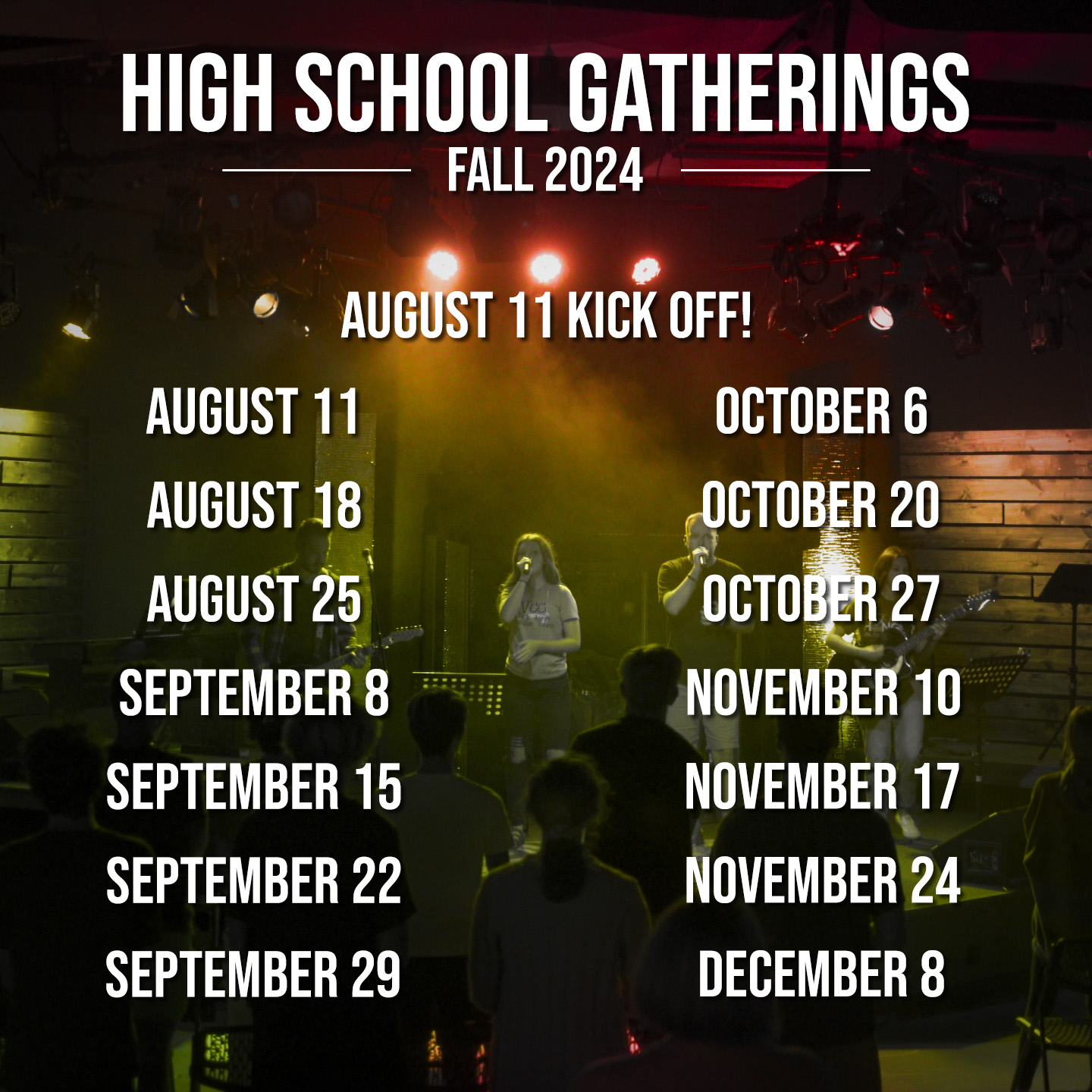 High School Gathering Fall Schedule 2024